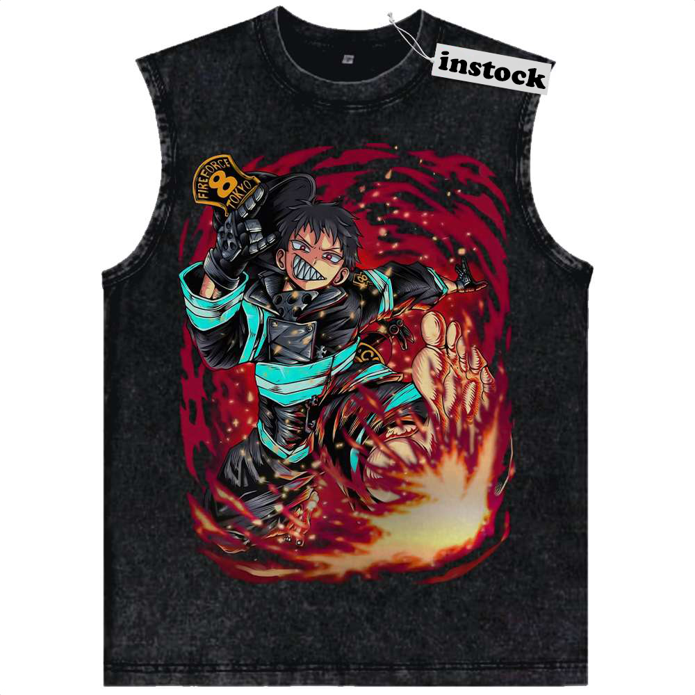 Shinra Kusakabe Tank Top, Fire Force Tank Top, Anime Tank Top, Vintage Tank Top