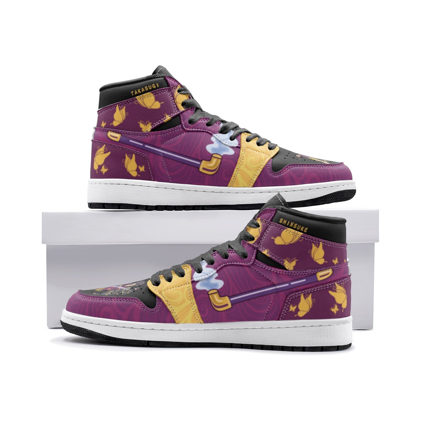 Shinsuke Smoking Pipe Gintama Custom Sneaker Mid 1 Basketball Shoes - Otaku Hall
