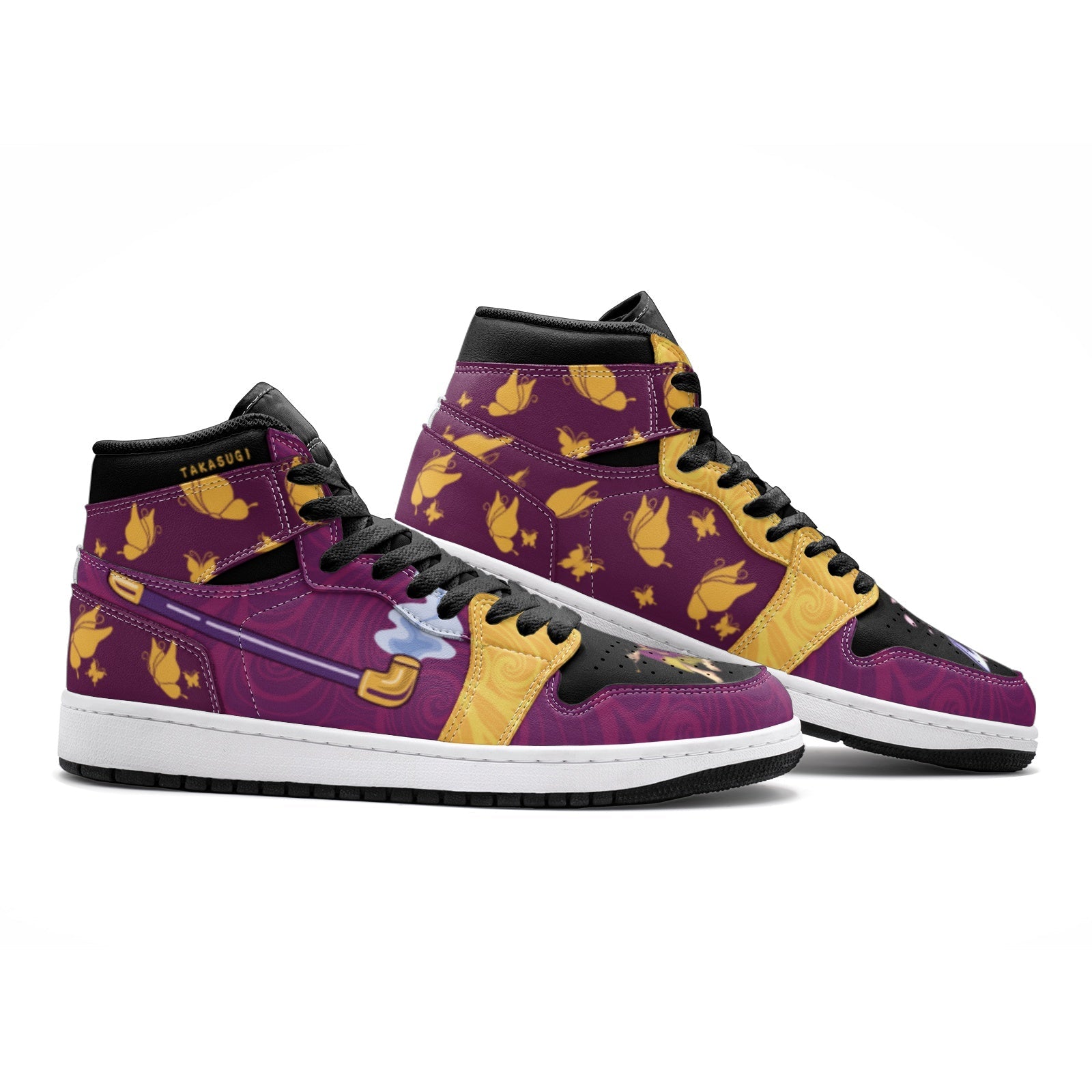 Alternative view of Shinsuke Smoking Pipe Gintama Custom Sneaker Mid 1 Basketball Shoes - Otaku Hall