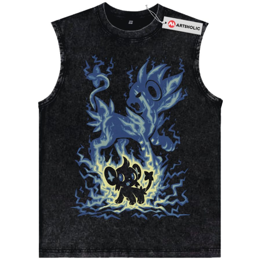 Alternative view of Shinx Tank Top, Luxray Tank Top, Pokemon Tank Top, Anime Tank Top, Vintage Tank Top