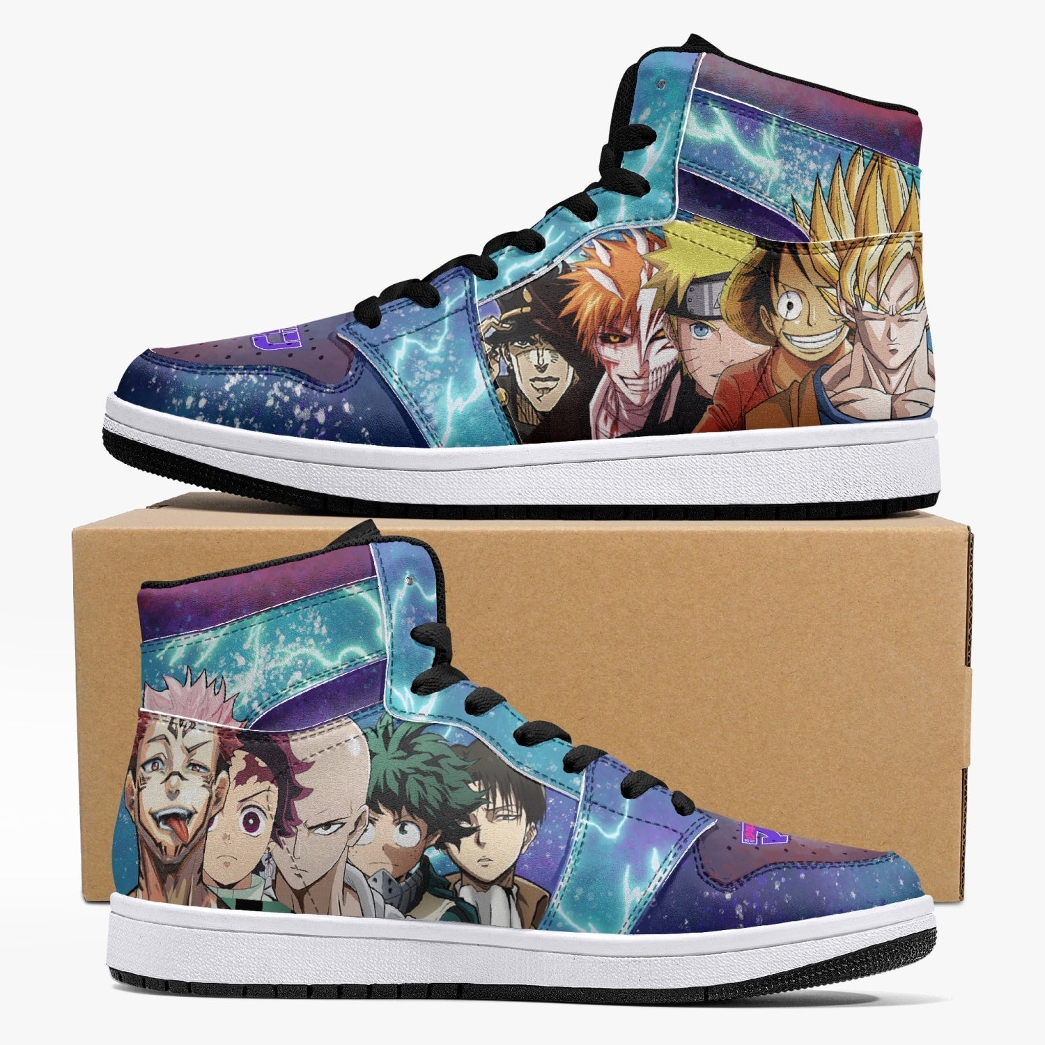 Shonen Classic vs Next Gen Custom Sneaker Mid 1 Basketball Shoes - Otaku Hall