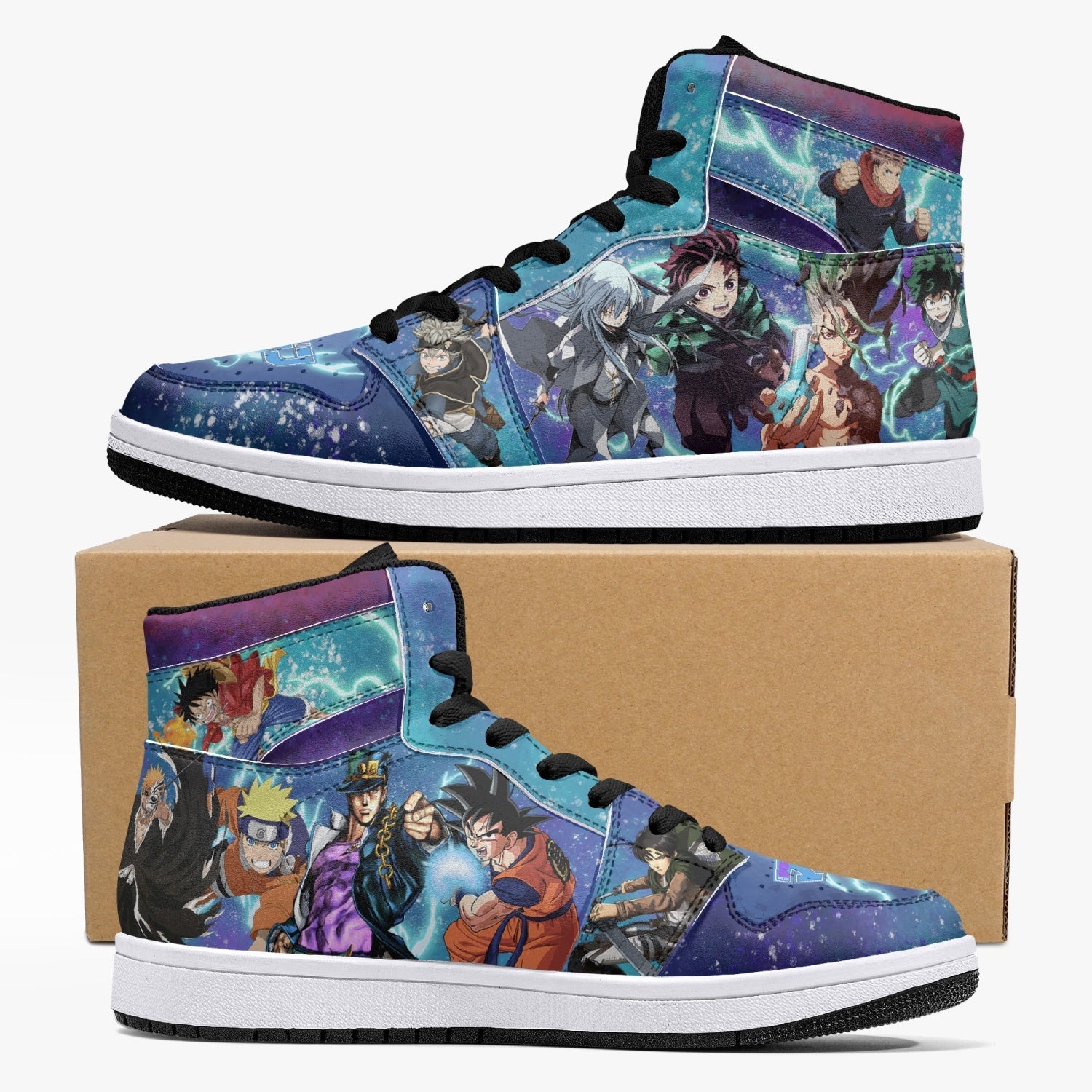 Shonen Classic vs Next Gen V2 Custom Sneaker Mid 1 Basketball Shoes - Otaku Hall
