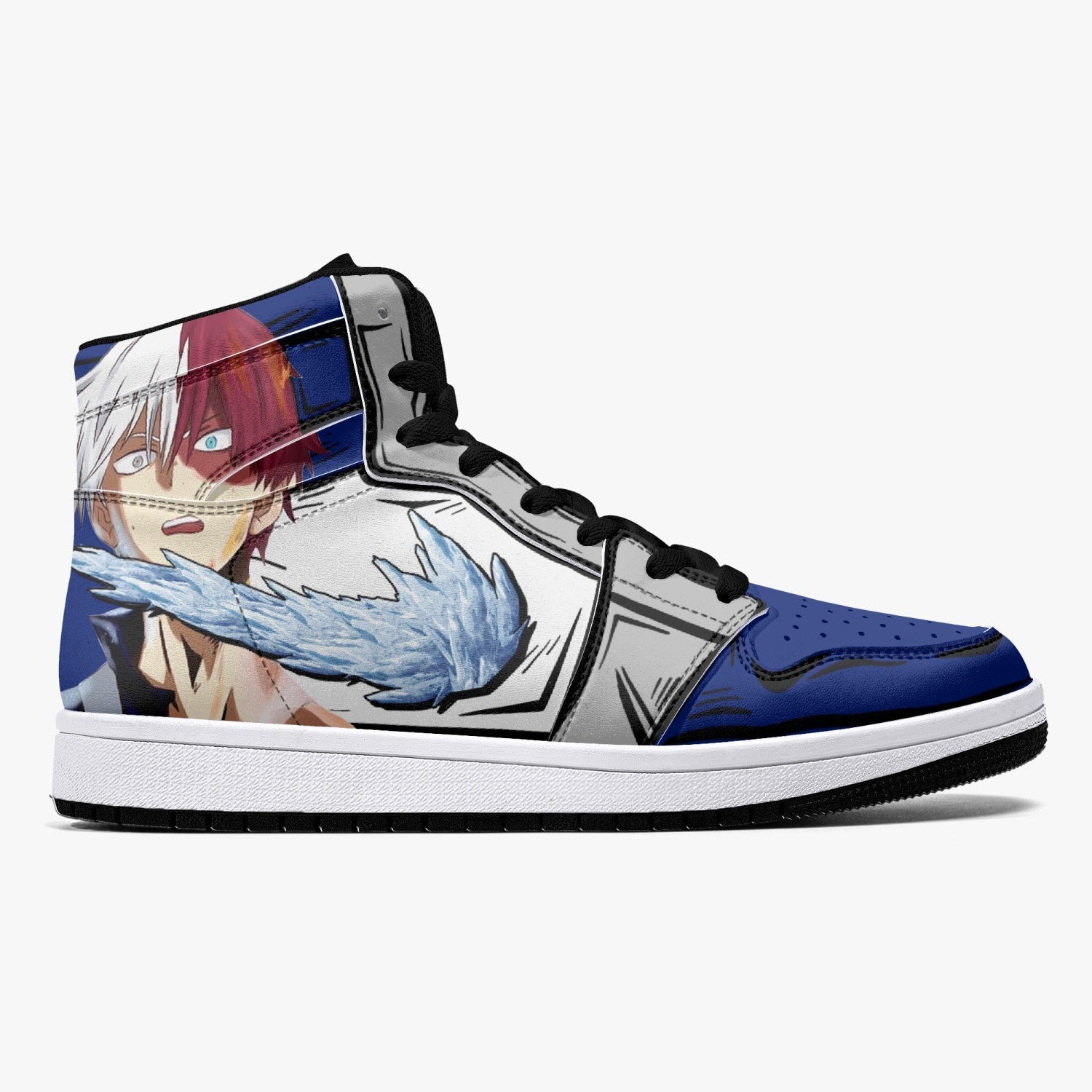 Shoto Todoroki My Hero Custom Sneaker Mid 1 Basketball Shoes - Otaku Hall