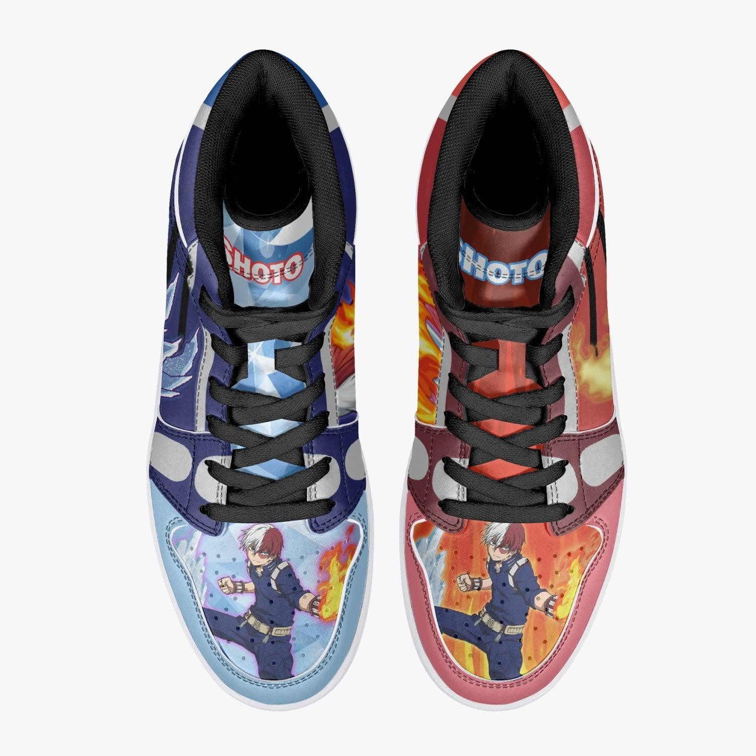 Alternative view of Shoto Todoroki My Hero V2 Custom Sneaker Mid 1 Basketball Shoes - Otaku Hall
