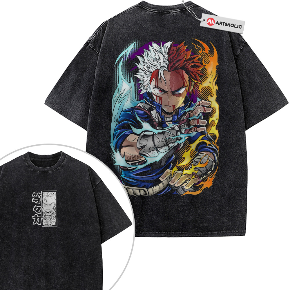 Shoto Todoroki Shirt, MHA Shirt, Anime Shirt, Vintage T-Shirt 2-Sided