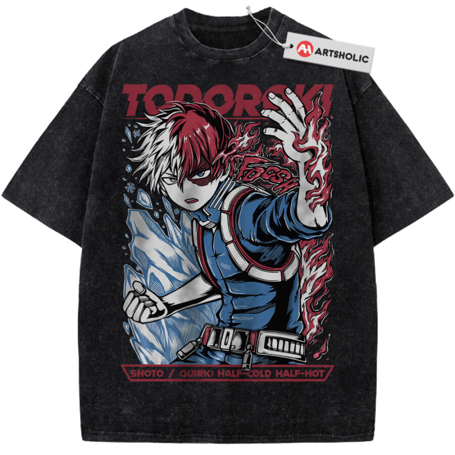 Alternative view of Shoto Todoroki Shirt, MHA Shirt, Anime Shirt, Vintage T-Shirt