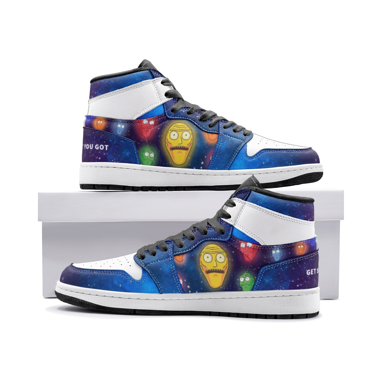 Alternative view of Show Me What You Got Rick and Morty Custom Sneaker Mid 1 Basketball Shoes - Otaku Hall