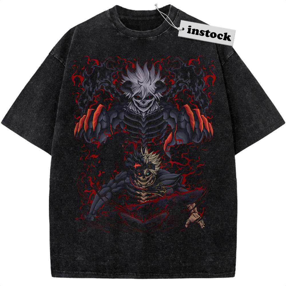 Skeleton Asta Shirt, Black Clover Shirt, Anime Shirt, Vintage Tee