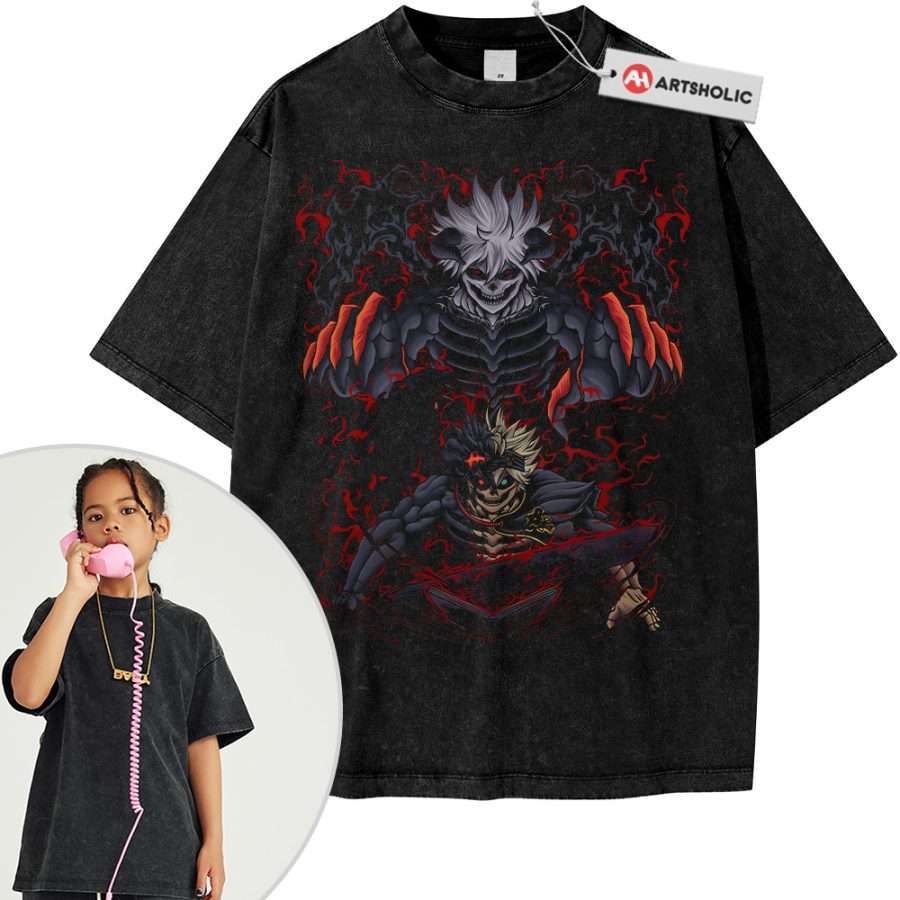 Alternative view of Skeleton Asta Shirt For Kids, Black Clover Shirt For Kids, Anime Shirt For Kids, Vintage Tee For Kids