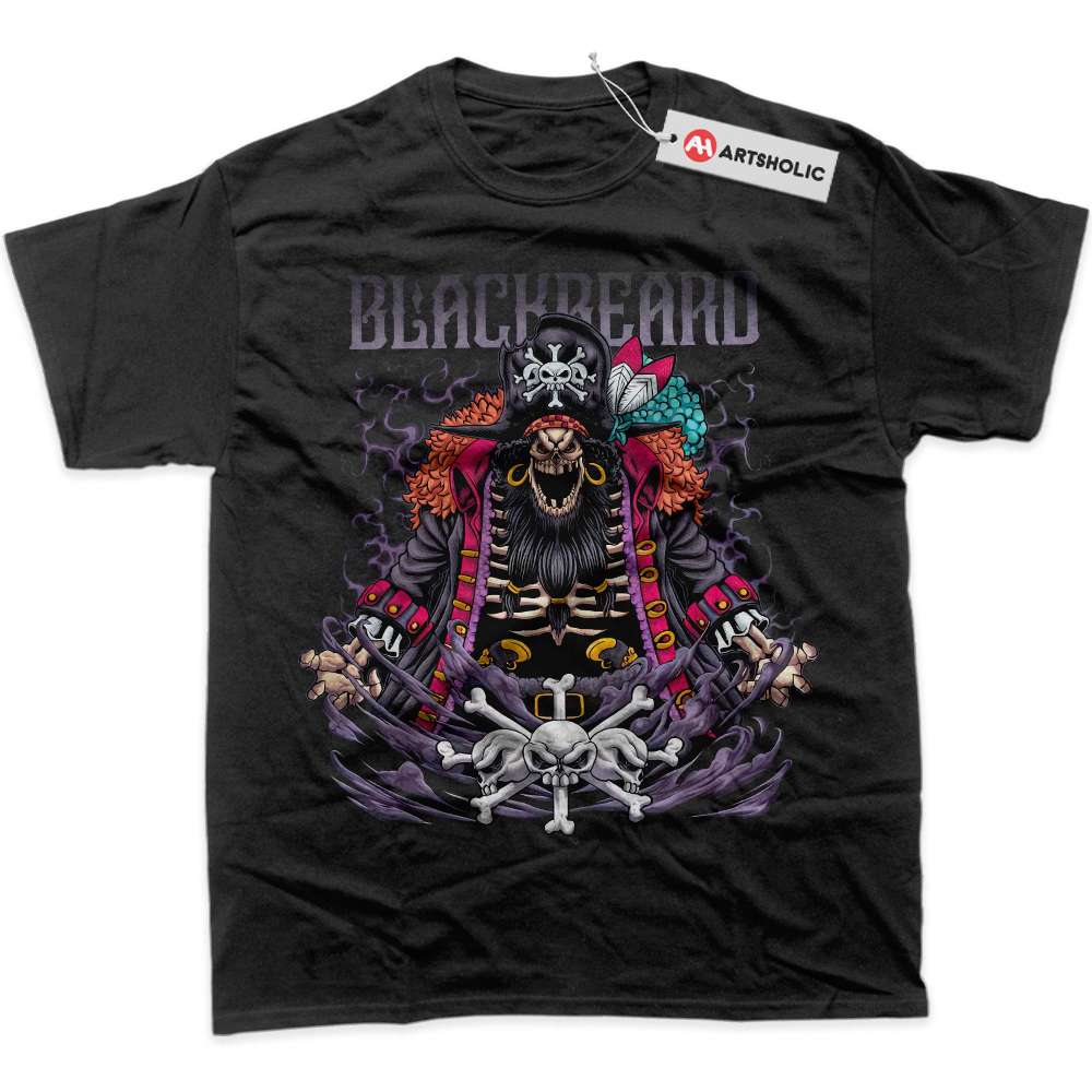 Alternative view of Skeleton Blackbeard Shirt, Marshall D Teach Shirt, One Piece Shirt, Anime Shirt, Graphic T-Shirt