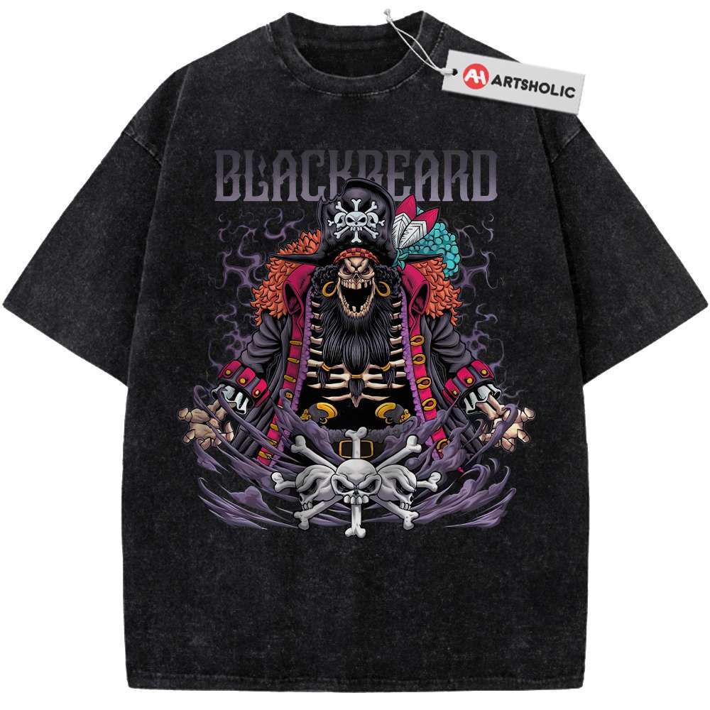 Skeleton Blackbeard Shirt, Marshall D Teach Shirt, One Piece Shirt, Anime Shirt, Vintage T-Shirt