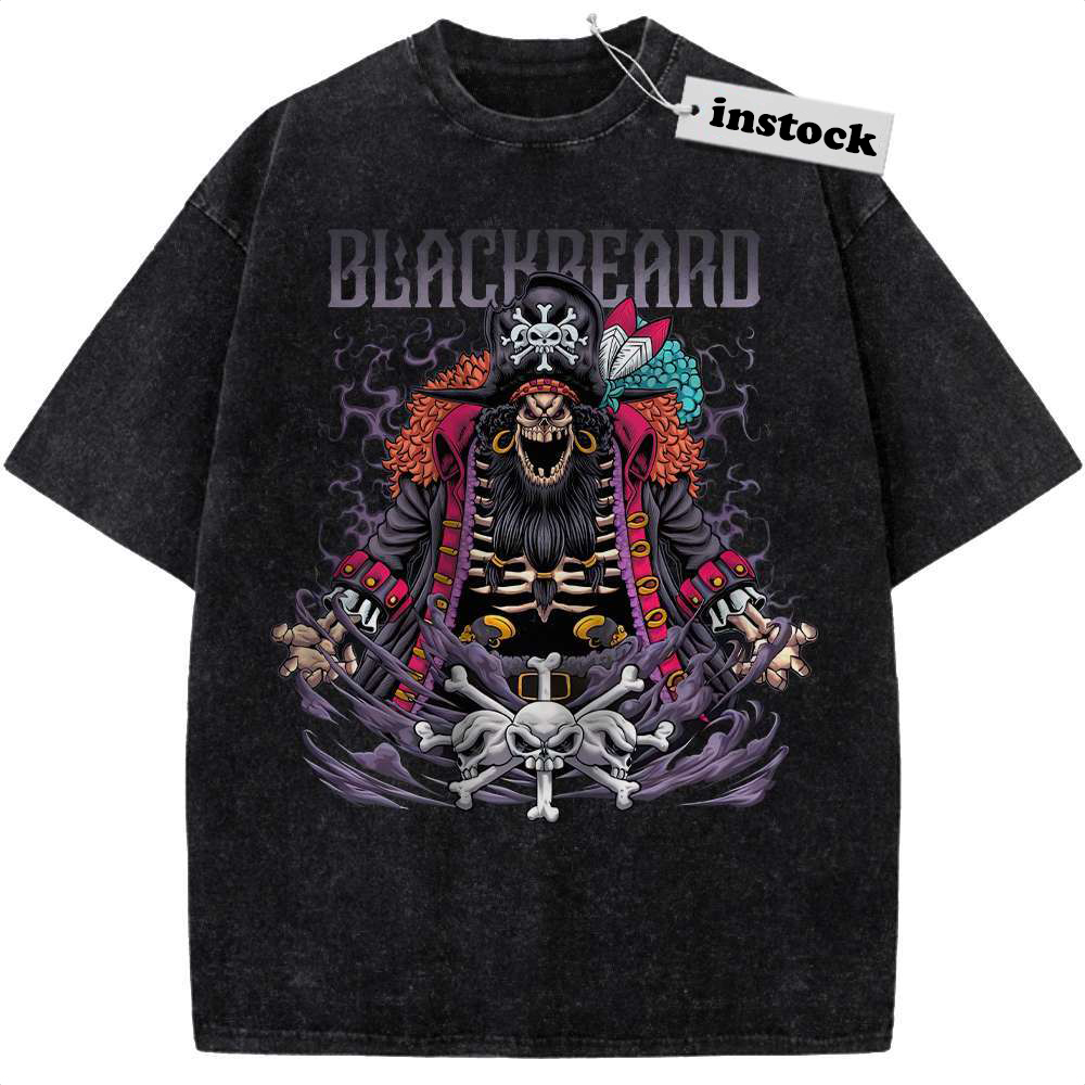 Skeleton Blackbeard Shirt, Marshall D Teach Shirt, One Piece Shirt, Anime Shirt, Vintage T-Shirt