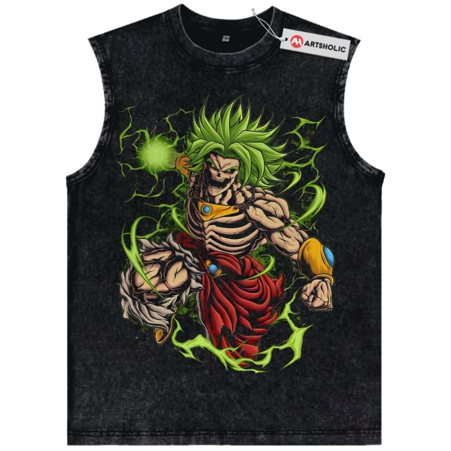 Alternative view of Skeleton Broly Tank Top, Dragon Ball Tank Top, DBZ Tank Top, Anime Tank Top, Vintage Tank Top