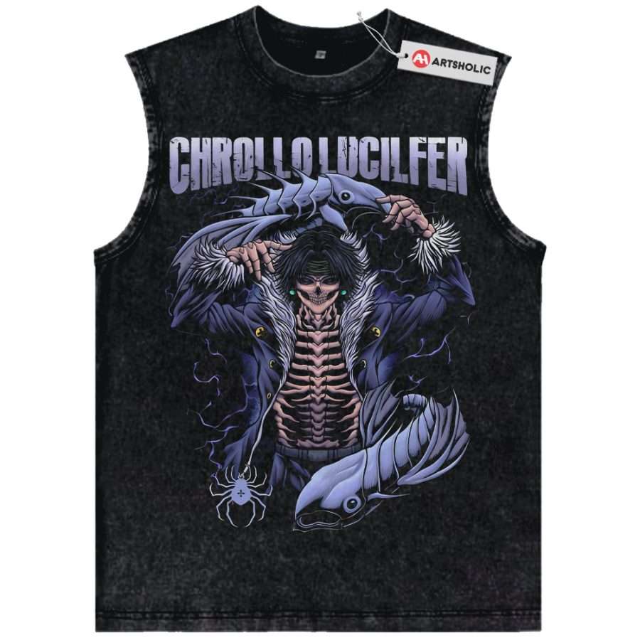 Alternative view of Skeleton Chrollo Lucilfer Tank Top, Hunter x Hunter Tank Top, HxH Tank Top, Anime Tank Top, Vintage Tank Top