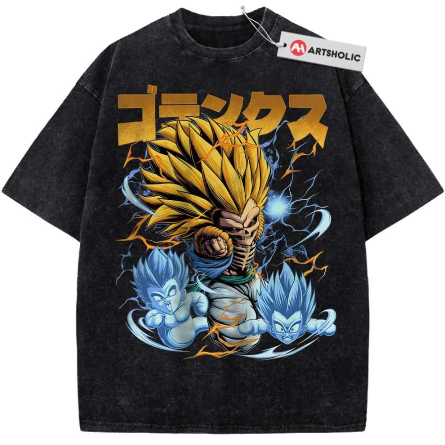 Alternative view of Skeleton Gotenks Shirt, Dragon Ball Shirt, DBZ Shirt, Anime Shirt, Vintage T-Shirt