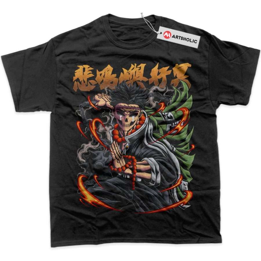 Alternative view of Skeleton Gyomei Himejima Shirt, Demon Slayer Shirt, Anime Shirt, Graphic Tee
