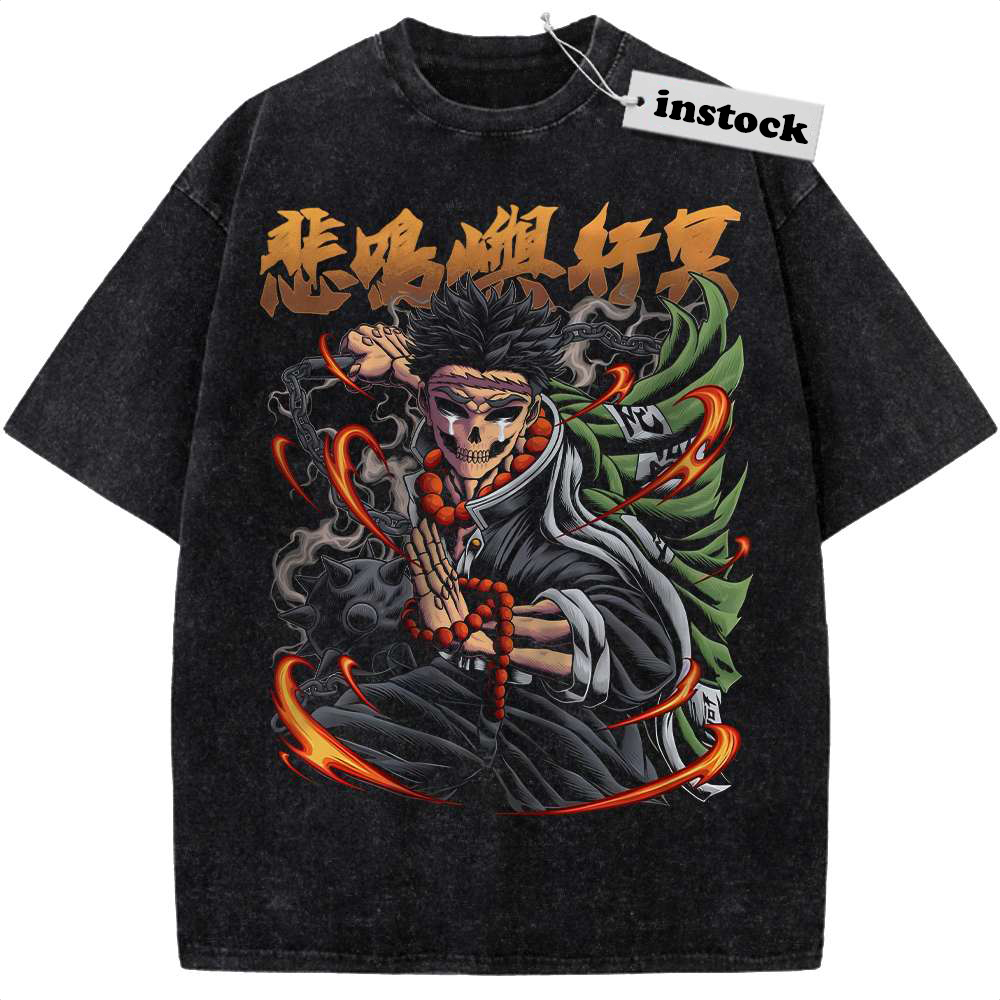 Skeleton Gyomei Himejima Shirt, Demon Slayer Shirt, Anime Shirt, Vintage Tee