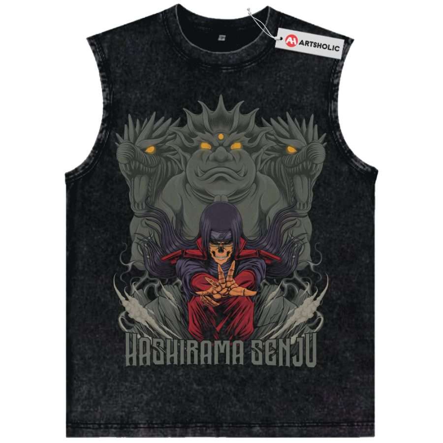 Alternative view of Skeleton Hashirama Senju Tank Top, Naruto Tank Top, Anime Tank Top, Vintage Tank Top