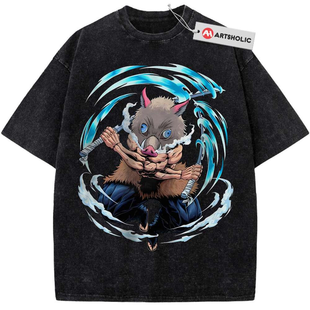 Alternative view of Skeleton Inosuke Hashibira Shirt, Demon Slayer Shirt, Anime Shirt, Vintage Tee