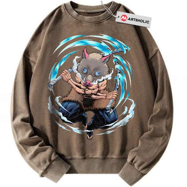 Alternative view of Skeleton Inosuke Hashibira Sweatshirt, Demon Slayer Sweatshirt, Anime Sweatshirt, Vintage Sweater
