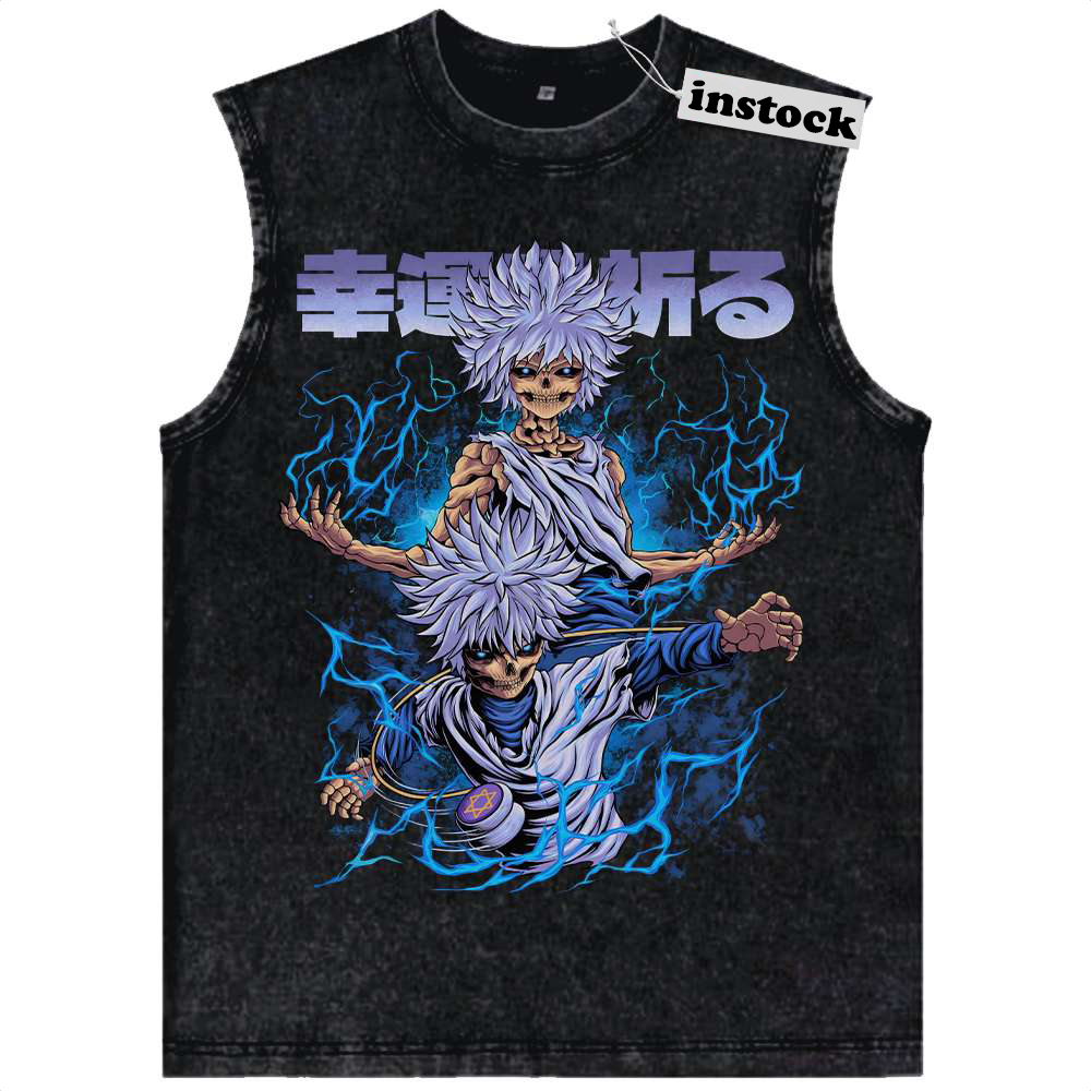 Skeleton Killua Zoldyck Tank Top, Hunter x Hunter Tank Top, HxH Tank Top, Anime Tank Top, Vintage Tank Top