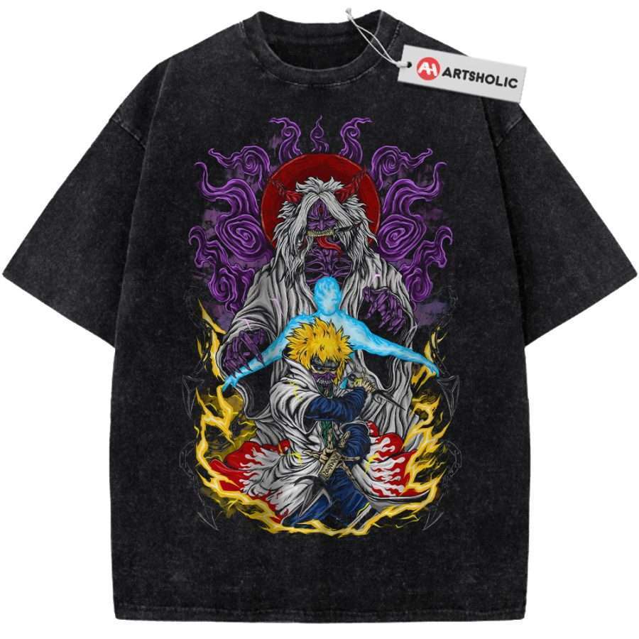 Alternative view of Skeleton Minato Namikaze Shirt, Naruto Shirt, Anime Shirt, Vintage T-Shirt