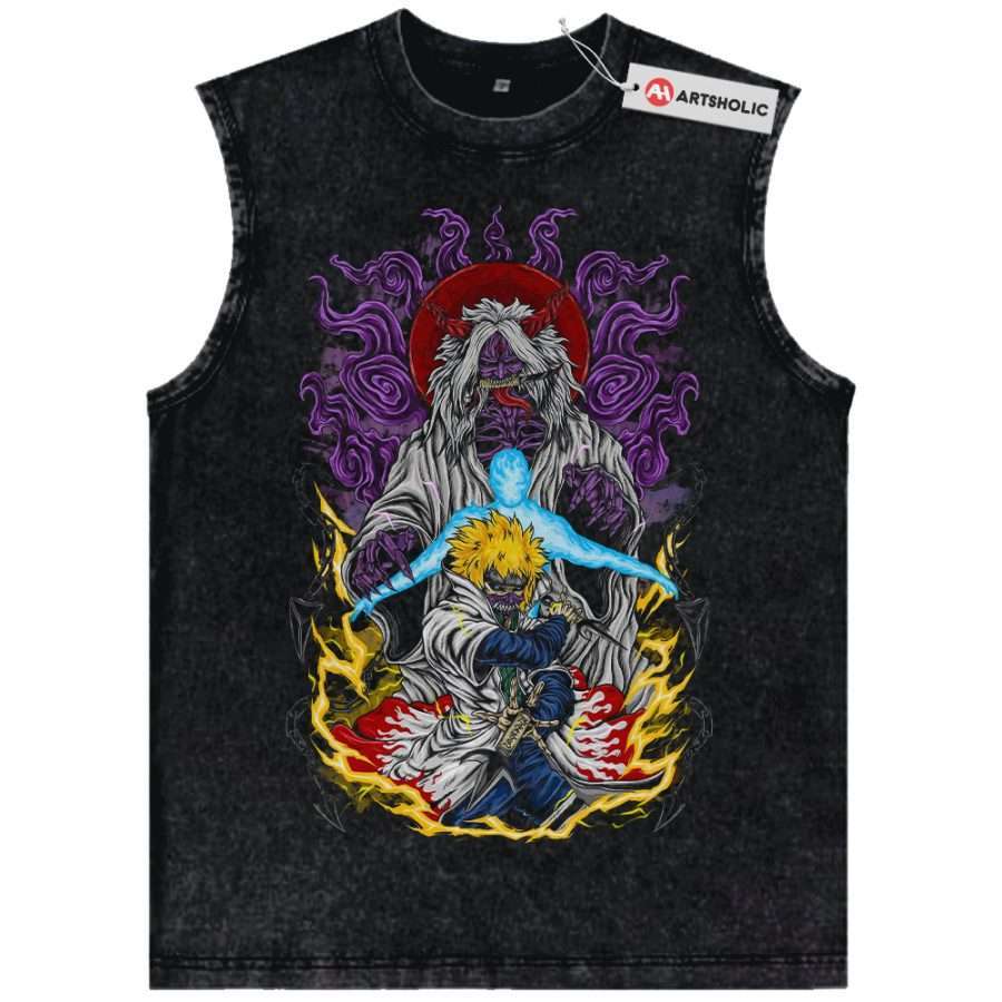 Alternative view of Skeleton Minato Namikaze Tank Top, Naruto Tank Top, Anime Tank Top, Vintage Tank Top