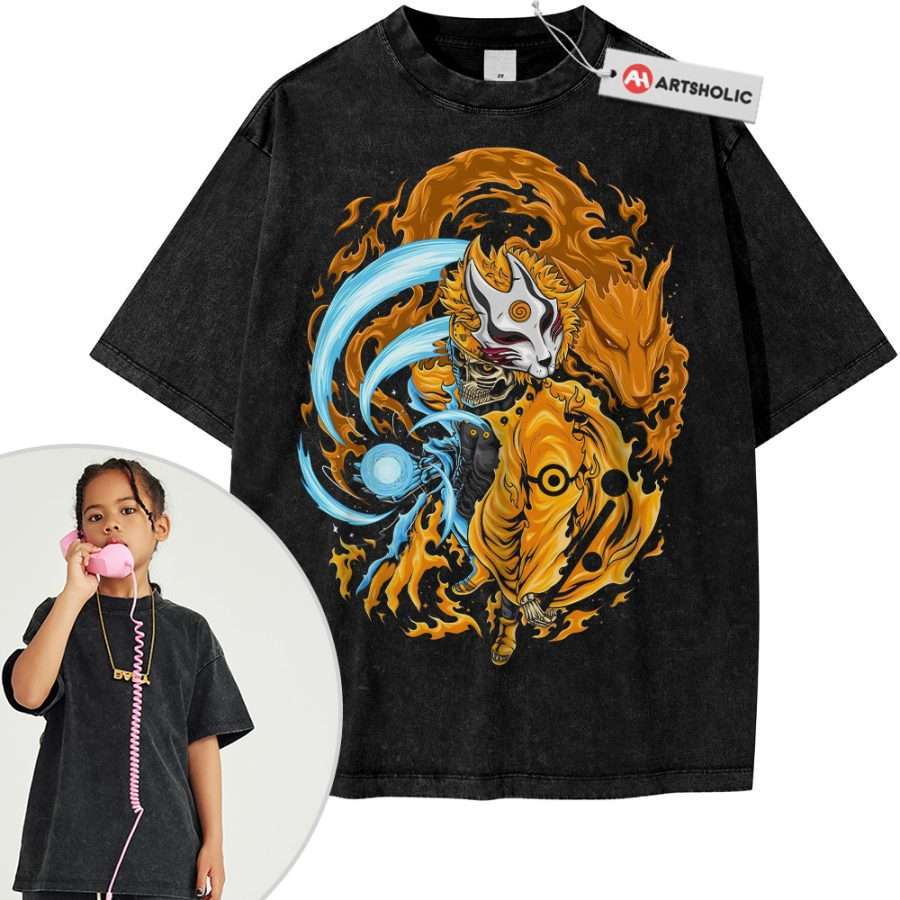 Alternative view of Skeleton Naruto Uzumaki Shirt For Kids, Anime Shirt For Kids, Vintage T-Shirt For Kids