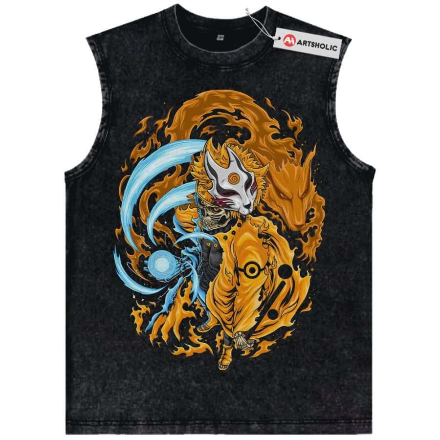 Alternative view of Skeleton Naruto Uzumaki Tank Top, Anime Tank Top, Vintage Tank Top