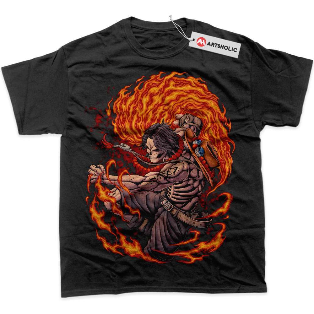 Alternative view of Skeleton Portgas D Ace Shirt, One Piece Shirt, Anime Shirt, Graphic Tee