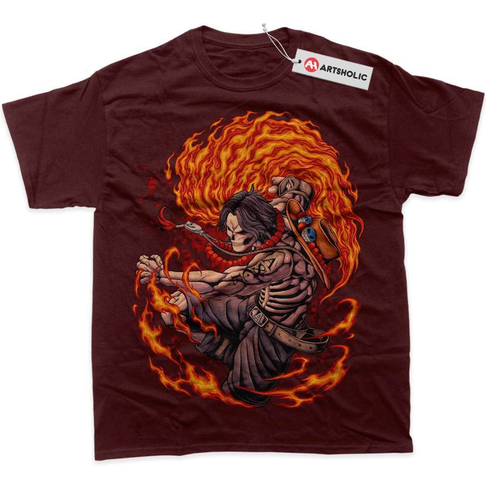 Skeleton Portgas D Ace Shirt, One Piece Shirt, Anime Shirt, Graphic Tee