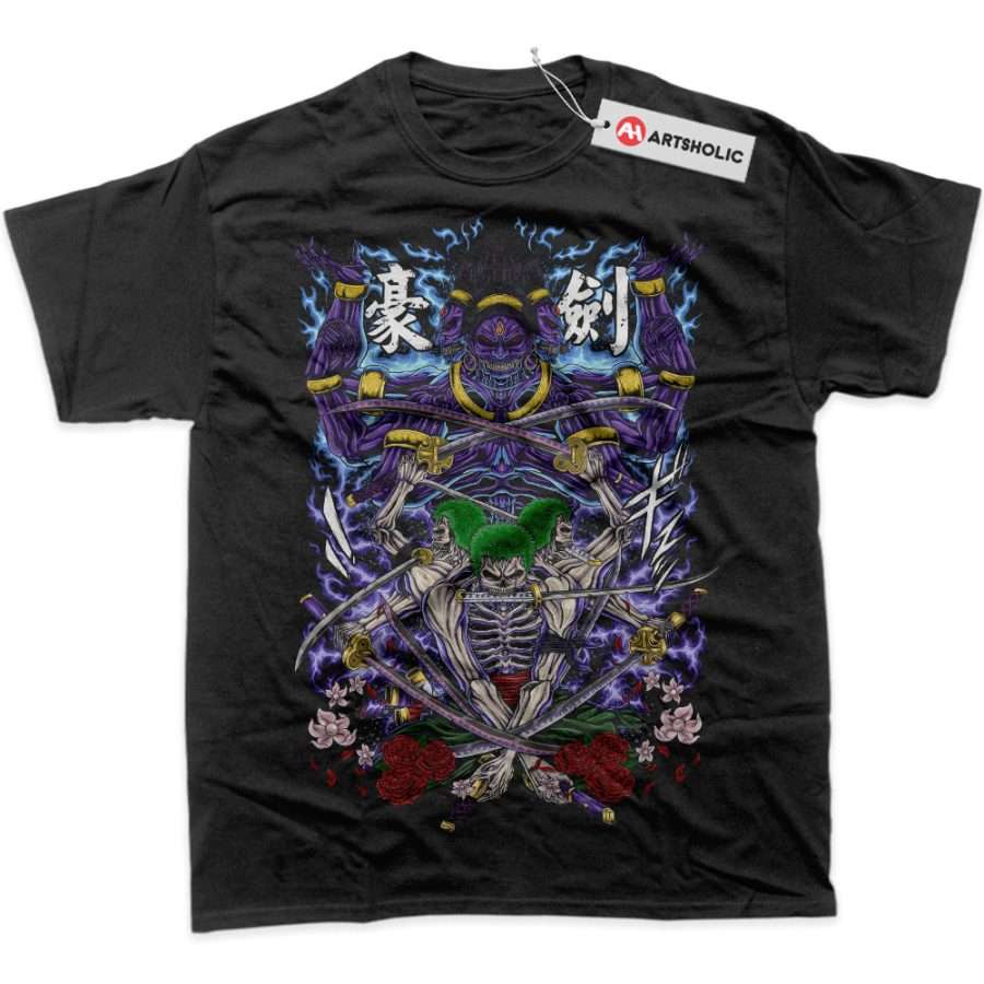 Alternative view of Skeleton Roronoa Zoro Shirt, One Piece Shirt, Anime Shirt, Graphic T-Shirt
