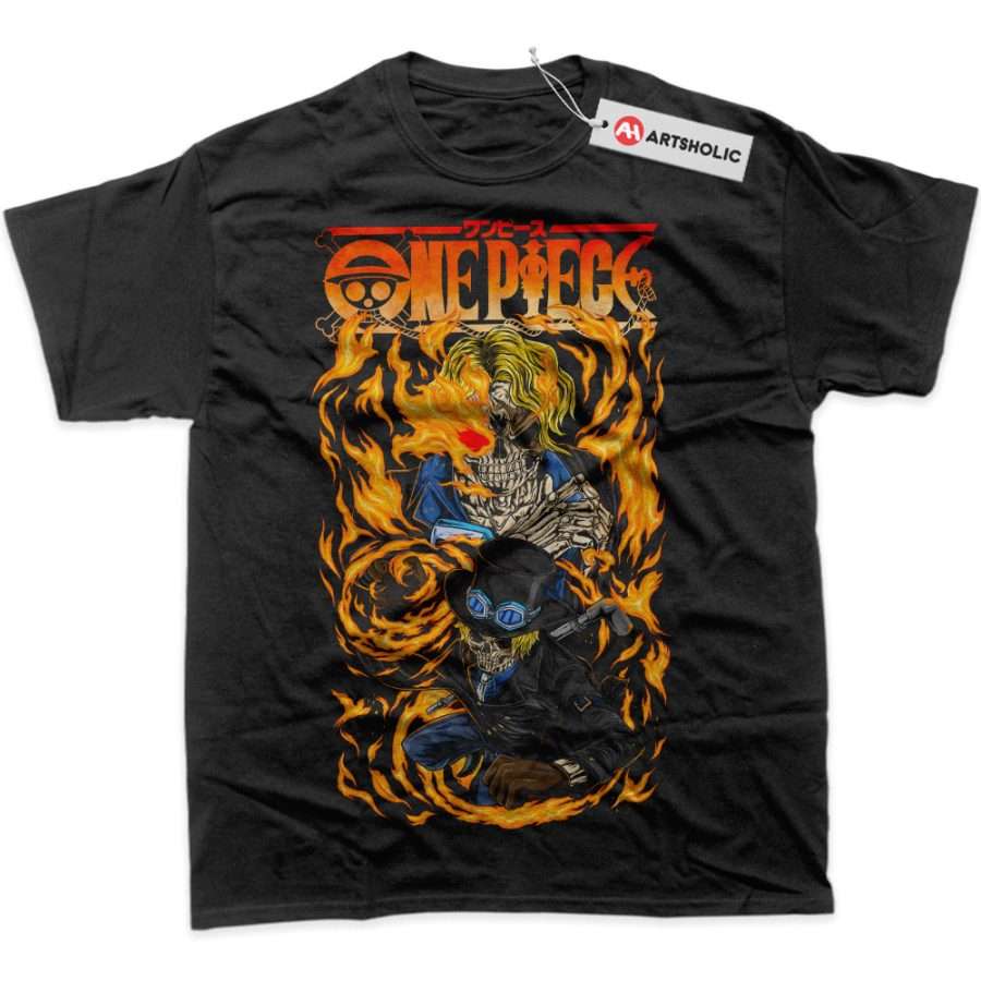 Alternative view of Skeleton Sabo Shirt, One Piece Shirt, Anime Shirt, Graphic T-Shirt