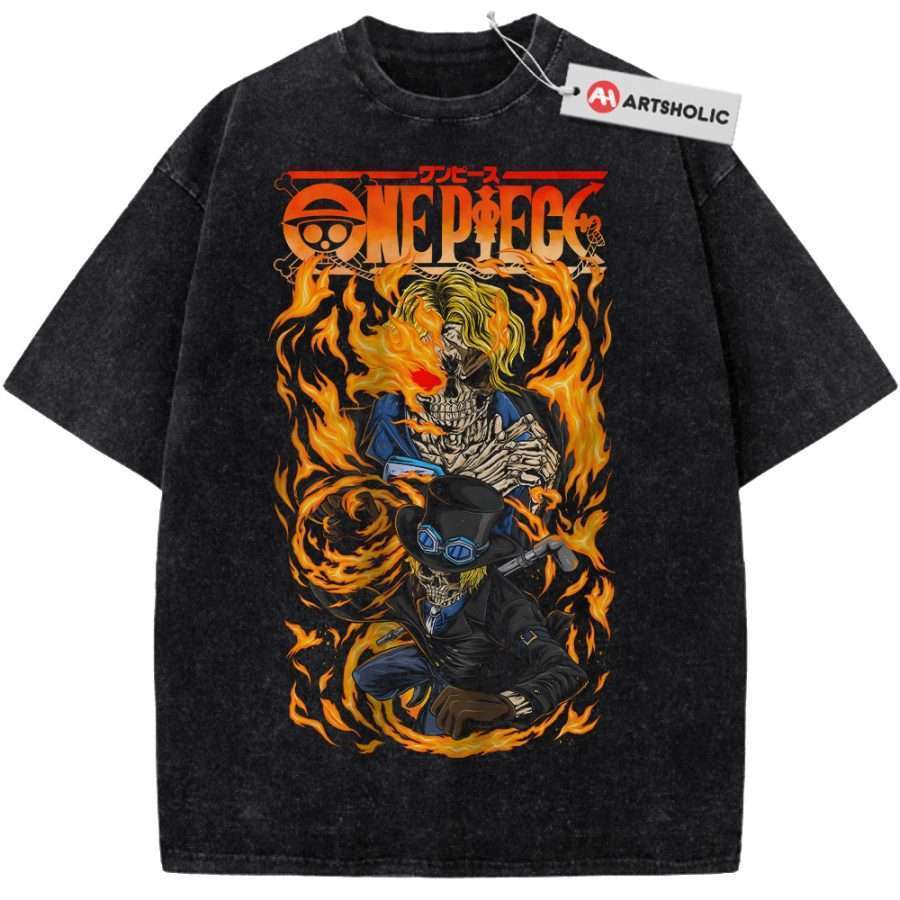 Alternative view of Skeleton Sabo Shirt, One Piece Shirt, Anime Shirt, Vintage T-Shirt