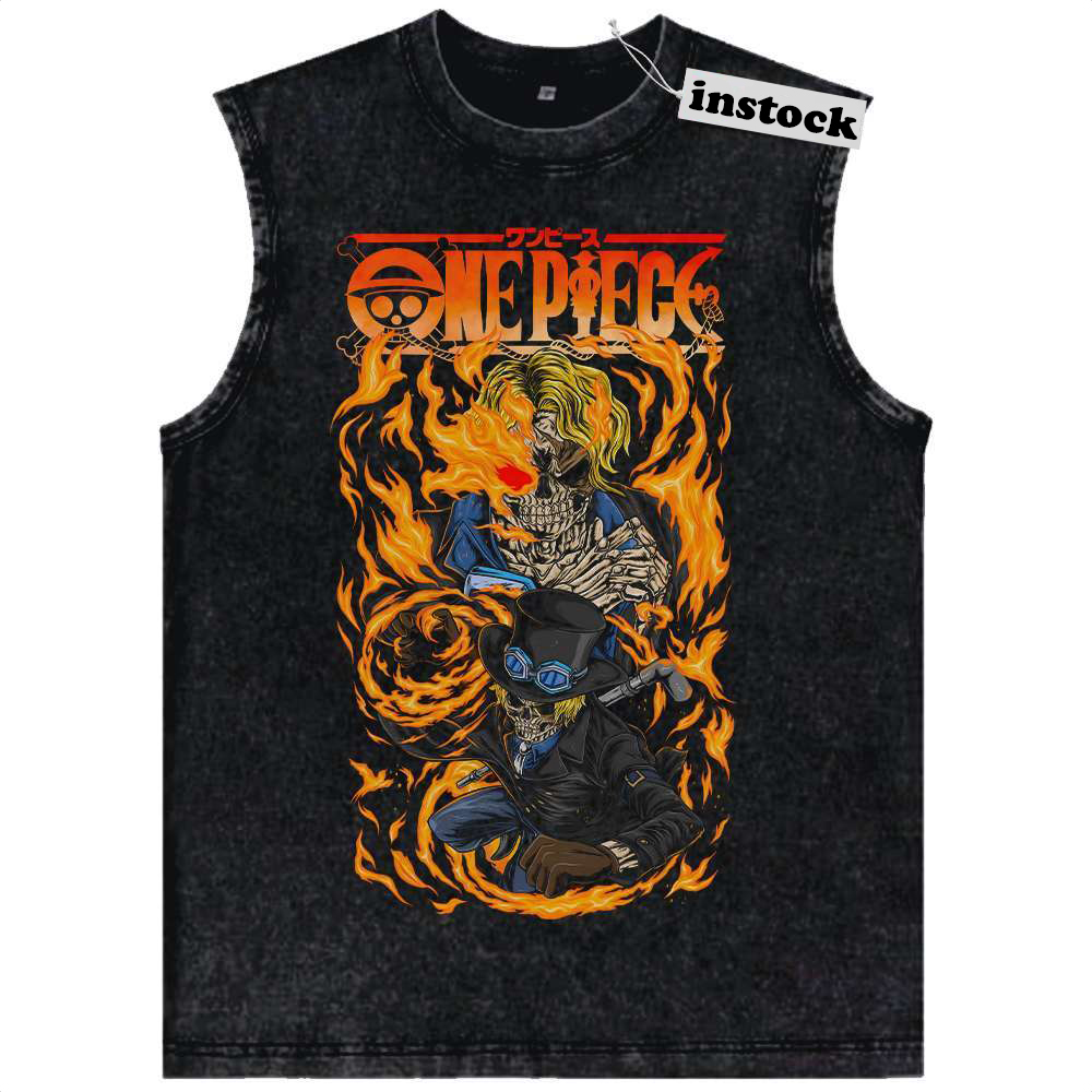 Skeleton Sabo Tank Top, One Piece Tank Top, Anime Tank Top, Vintage Tank Top
