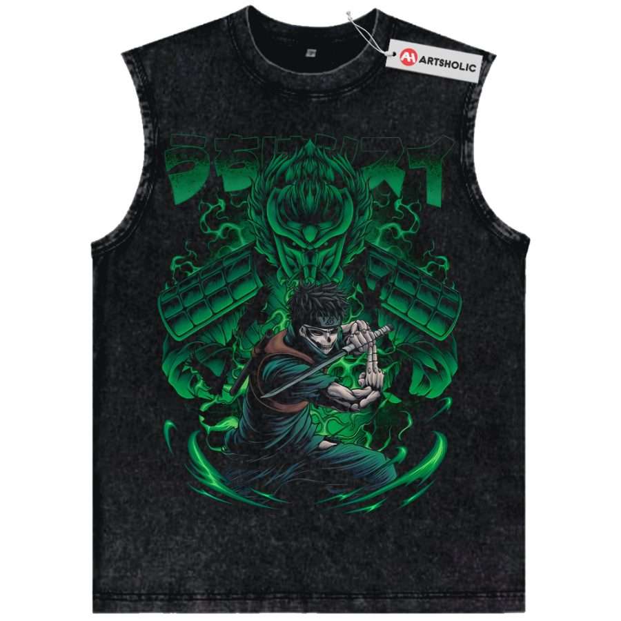 Alternative view of Skeleton Shisui Uchiha Tank Top, Naruto Tank Top, Anime Tank Top, Vintage Tank Top