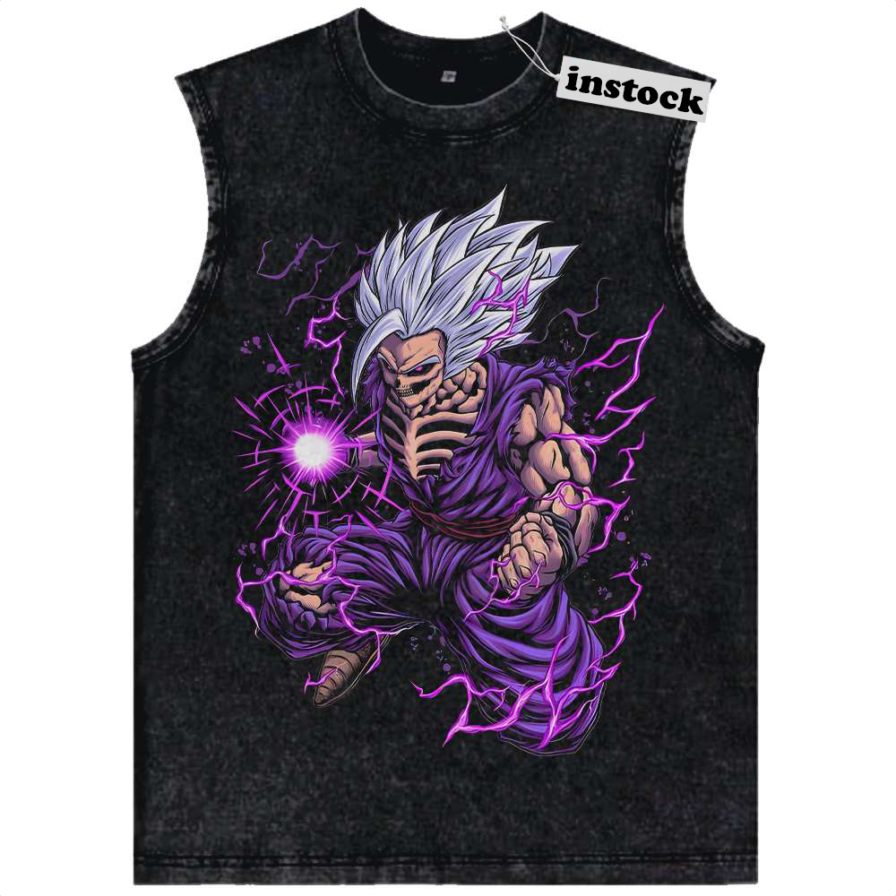 Skeleton Son Gohan Tank Top, Dragon Ball Tank Top, DBZ Tank Top, Anime Tank Top, Vintage Tank Top