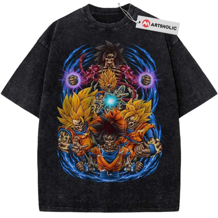 Alternative view of Skeleton Son Goku Shirt, Dragon Ball Shirt, Anime Shirt, Vintage Tee