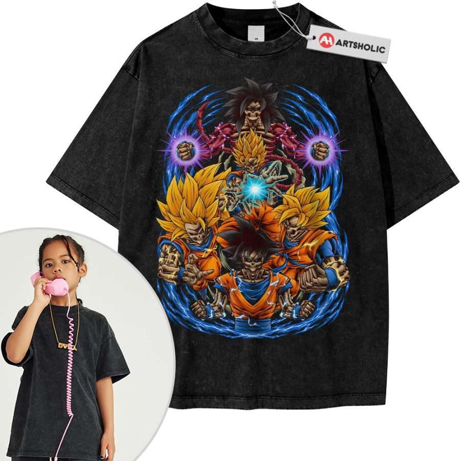 Alternative view of Skeleton Son Goku Shirt For Kids, Dragon Ball Shirt For Kids, Anime Shirt For Kids, Vintage Tee For Kids
