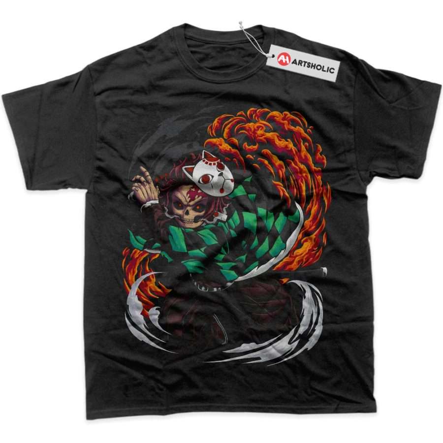 Alternative view of Skeleton Tanjiro Kamado Shirt, Demon Slayer Shirt, Anime Shirt, Graphic Tee