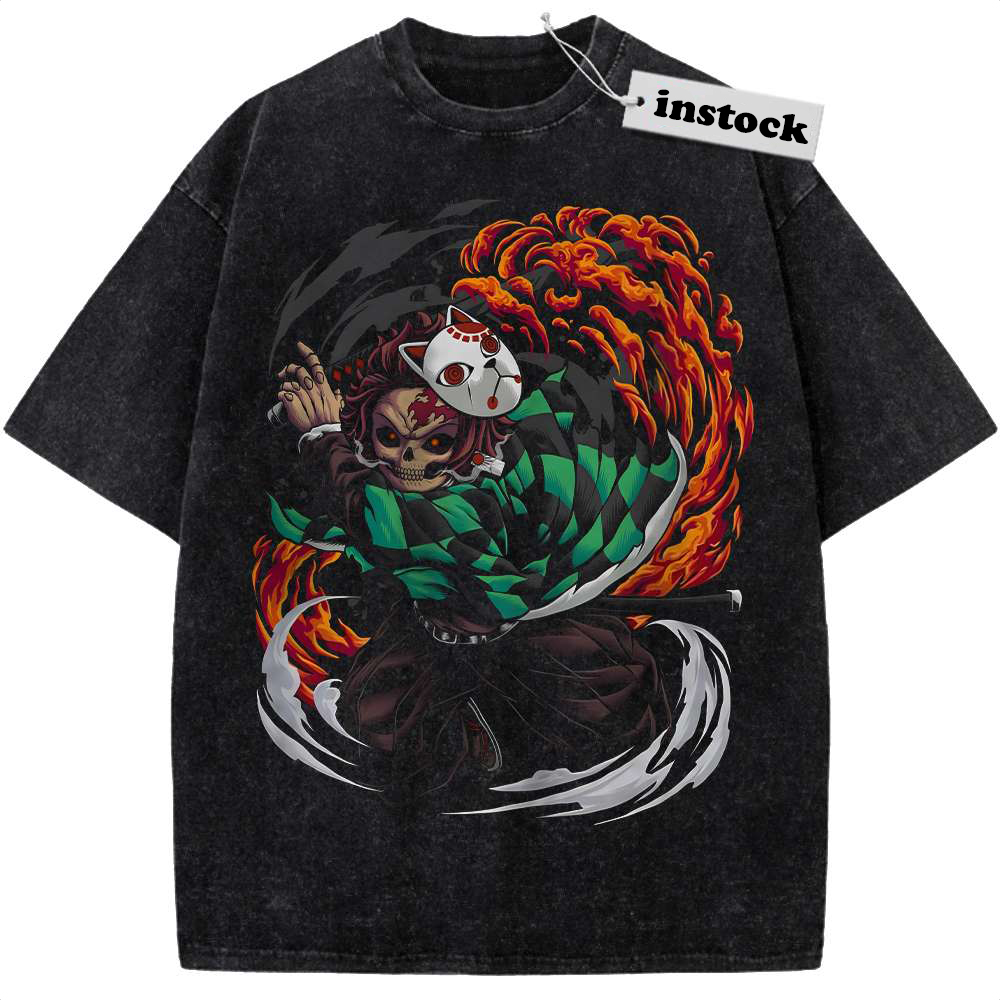 Skeleton Tanjiro Kamado Shirt, Demon Slayer Shirt, Anime Shirt, Vintage Tee