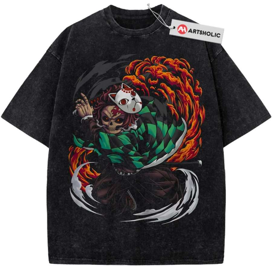 Alternative view of Skeleton Tanjiro Kamado Shirt, Demon Slayer Shirt, Anime Shirt, Vintage Tee