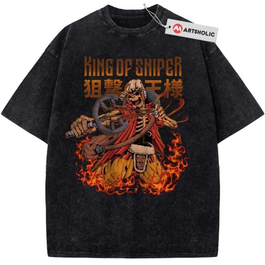 Alternative view of Skeleton Usopp Shirt, One Piece Shirt, Anime Shirt, Vintage Tee