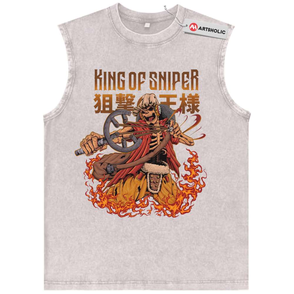 Alternative view of Skeleton Usopp Tank Top, One Piece Tank Top, Anime Tank Top, Vintage Tank Top
