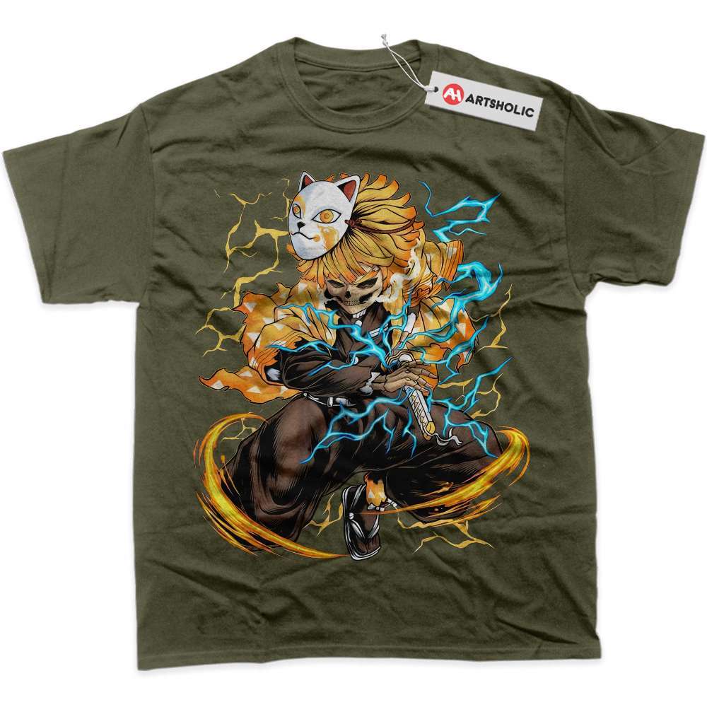 Alternative view of Skeleton Zenitsu Agatsuma Shirt, Demon Slayer Shirt, Anime Shirt, Graphic T-Shirt