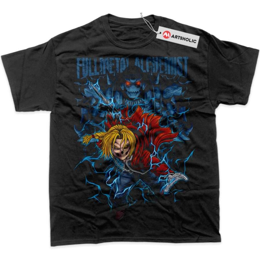 Alternative view of Skull Alphonse vs Edward Elric Shirt, Fullmetal Alchemist Shirt, Anime Shirt, Graphic T-Shirt