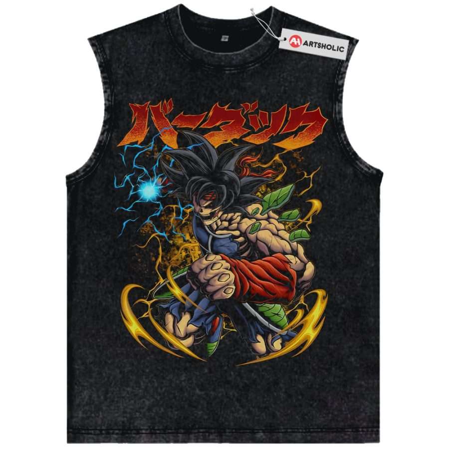 Alternative view of Skull Bardock Tank Top, Dragon Ball Tank Top, DBZ Tank Top, Anime Tank Top, Vintage Tank Top