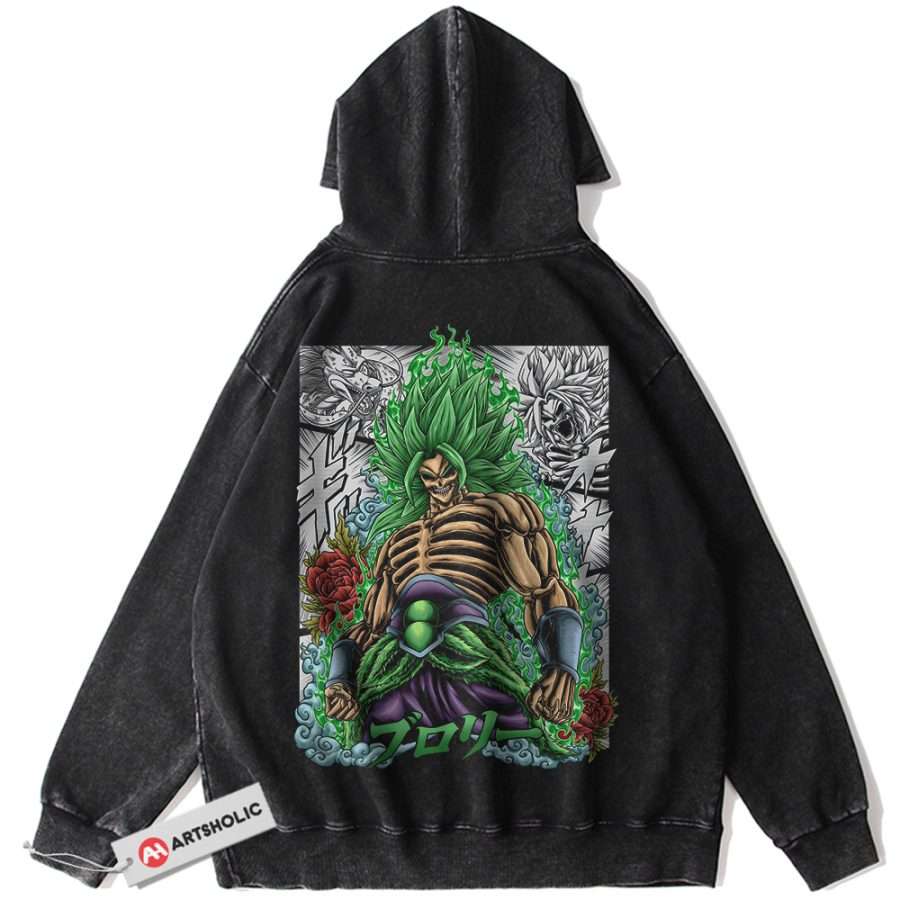 Alternative view of Skull Broly Hoodie, Dragon Ball Z Hoodie, DBZ Hoodie, Anime Hoodie, Vintage Hoodie