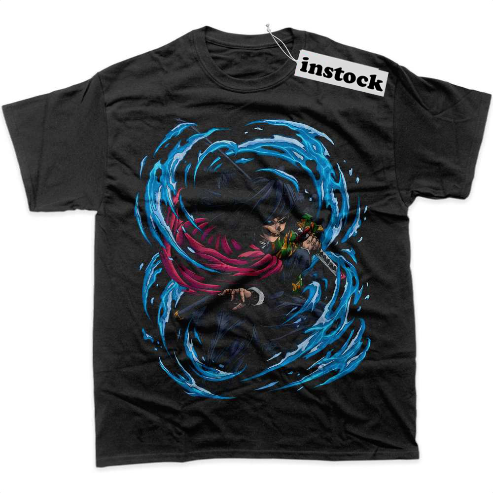 Skull Giyu Tomioka Shirt, Demon Slayer Shirt, Anime Shirt, Graphic T-Shirt