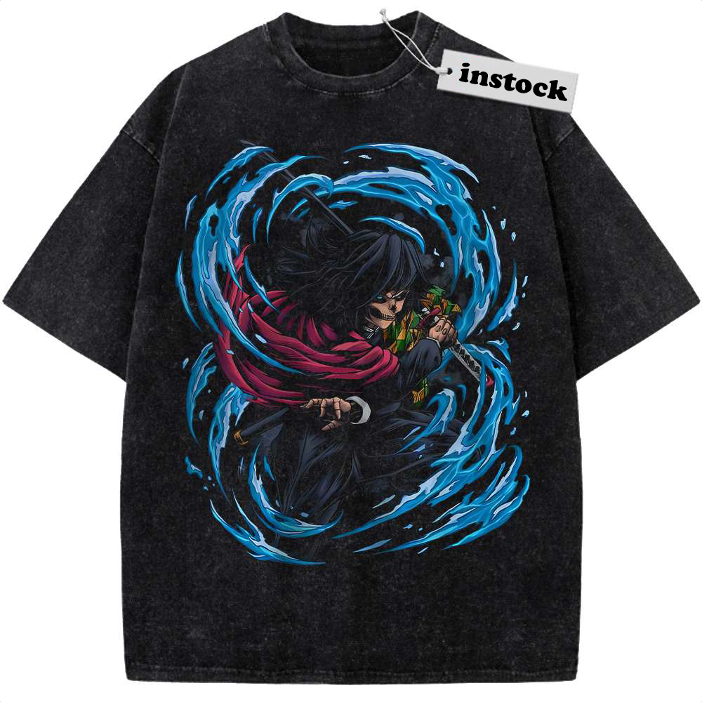 Skull Giyu Tomioka Shirt, Demon Slayer Shirt, Anime Shirt, Vintage T-Shirt